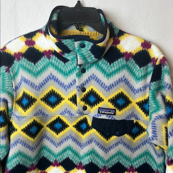 Patagonia Synchilla Snap t Timber Twist Multicolor Fleece Pullover size med - Picture 2 of 9
